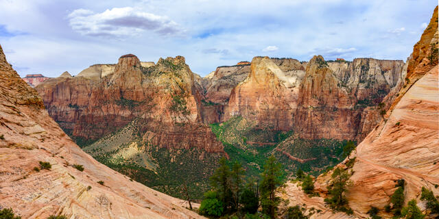 Hanging Canyon View of Zion's Court of the Patriarchs print