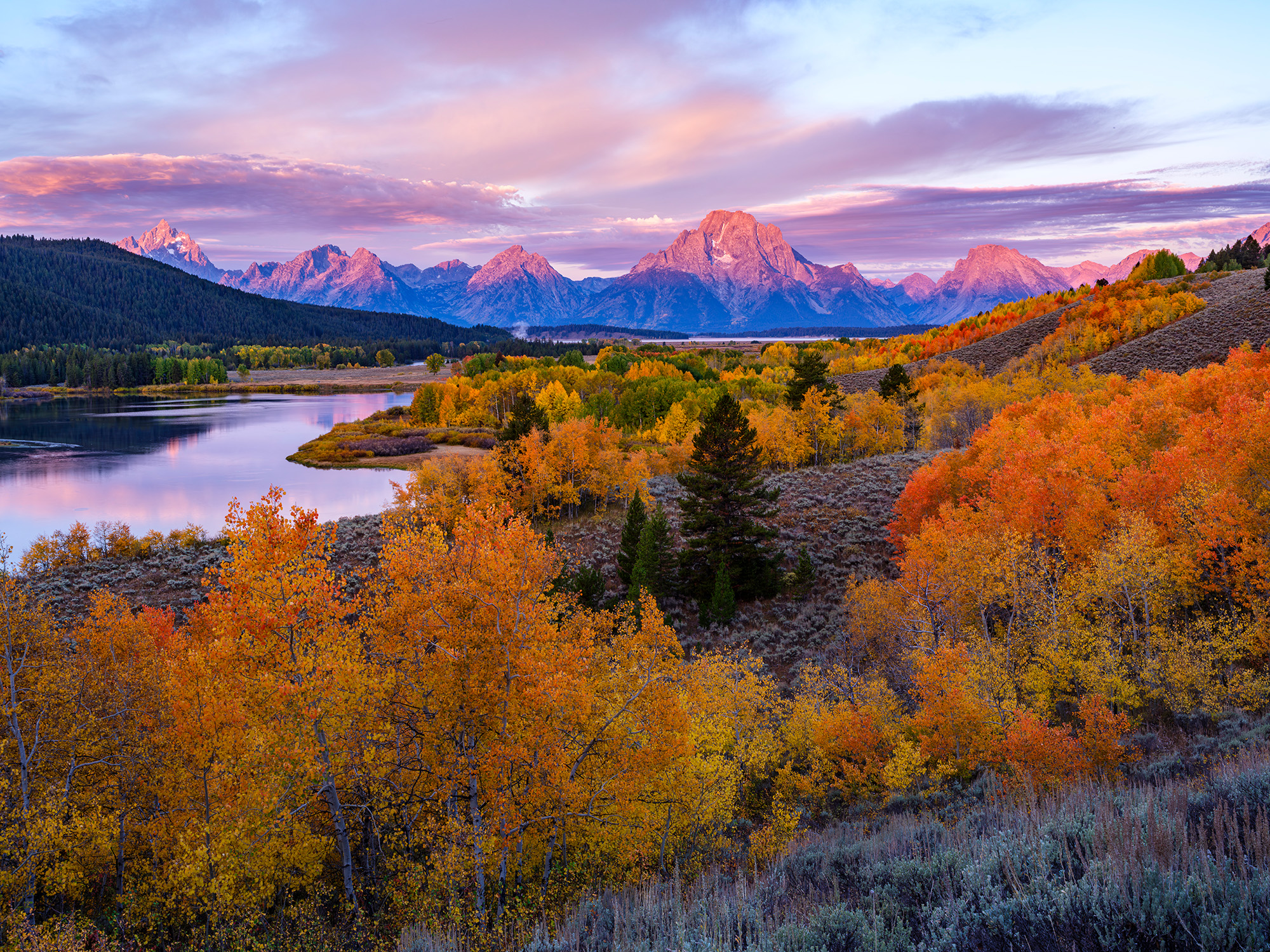 Colorful Sunrise at Oxbow Bend #2