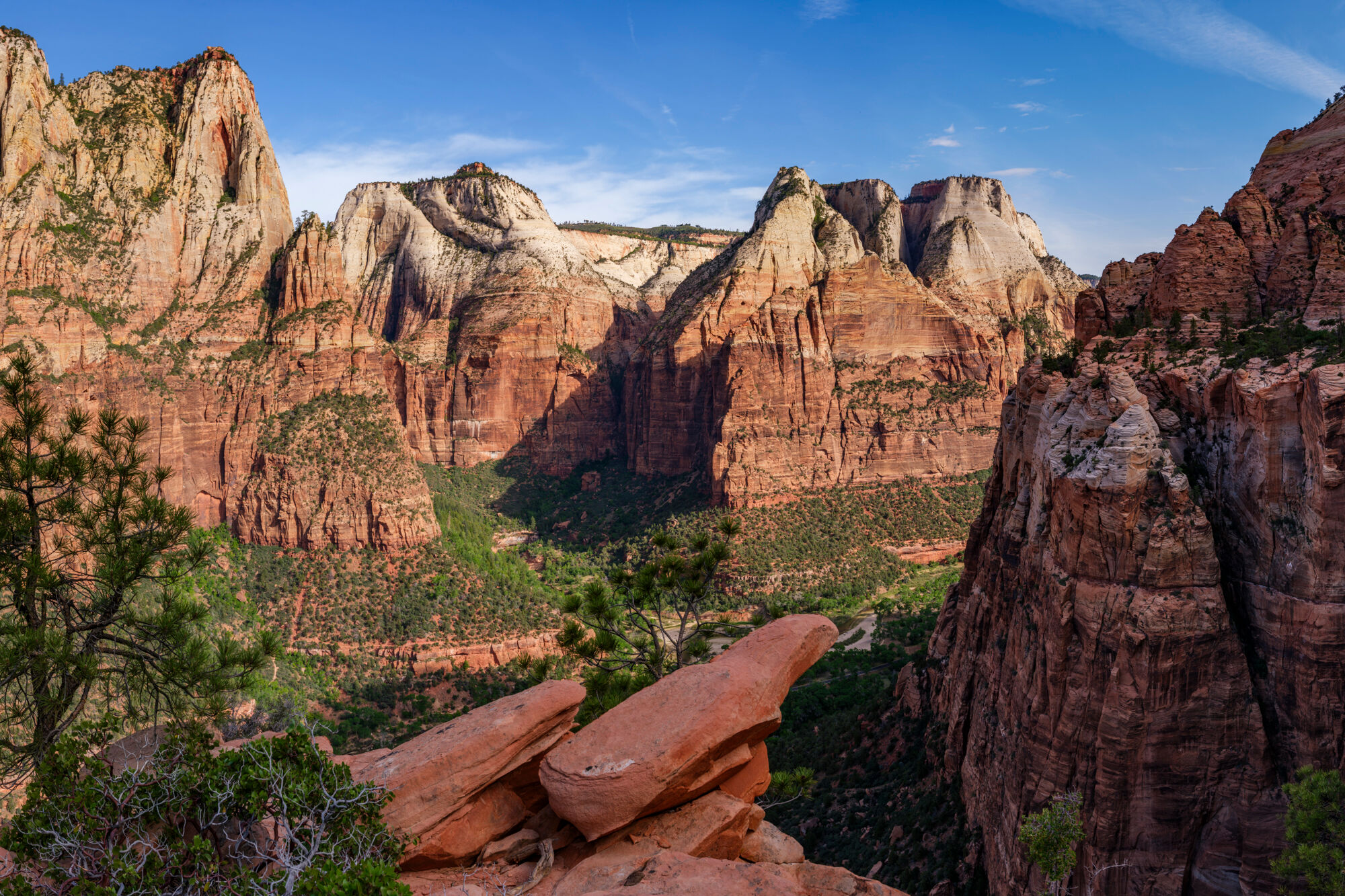 At a point only accessible after hours of hiking, this view near the edge of Lodge Canyon in Zion National Park is breathtaking...
