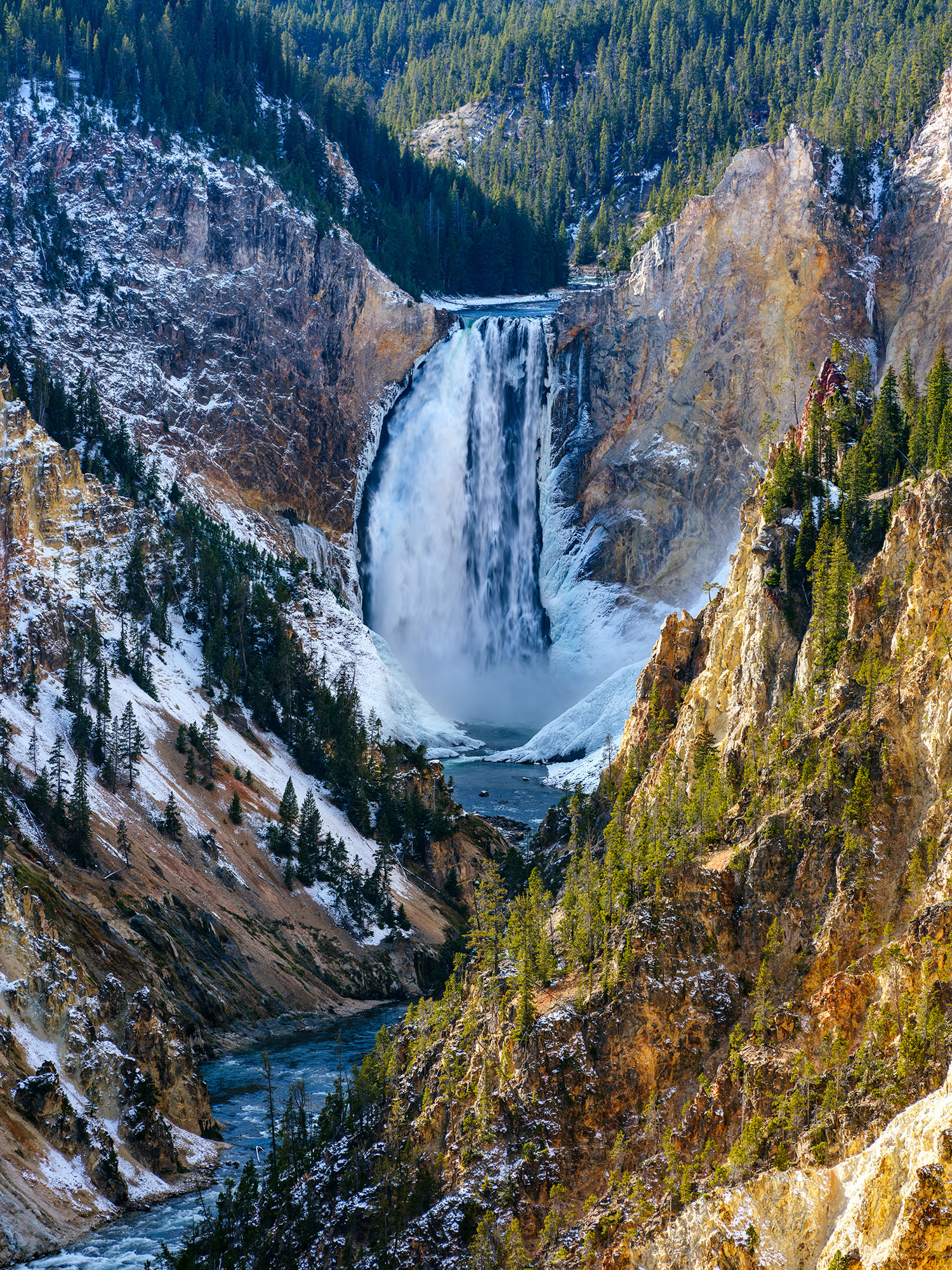 Yellowstone Falls in Early Winter